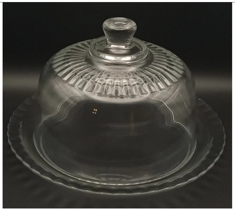 Arcoroc France Round Glass Cheese Dome Covered Serving Dish gallery