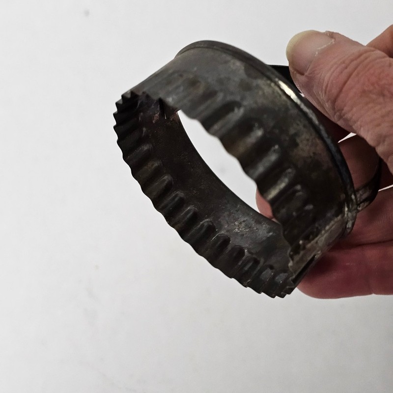 Vintage Fluted Biscuit Cutter Round 2 3/4" Shortbread Tin Metal Baking Tool gallery