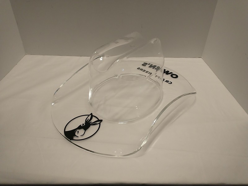 Cowboy Hat Large Clear Acrylic Ice Bucket Read Desc See Pics