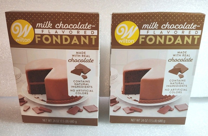 Wilton Milk Chocolate Flavored Fondant 24 Oz Lot of 2 Baking Frosting Icing