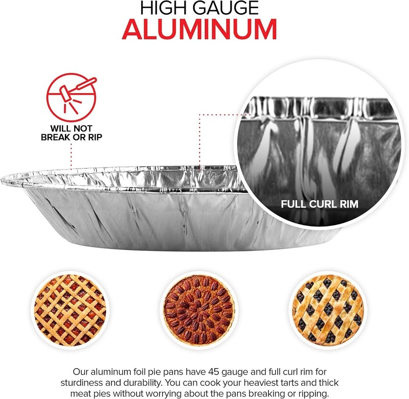 Aluminum Foil Pie Pans 6 Inch 50 Count Disposable Baking Tins gallery
