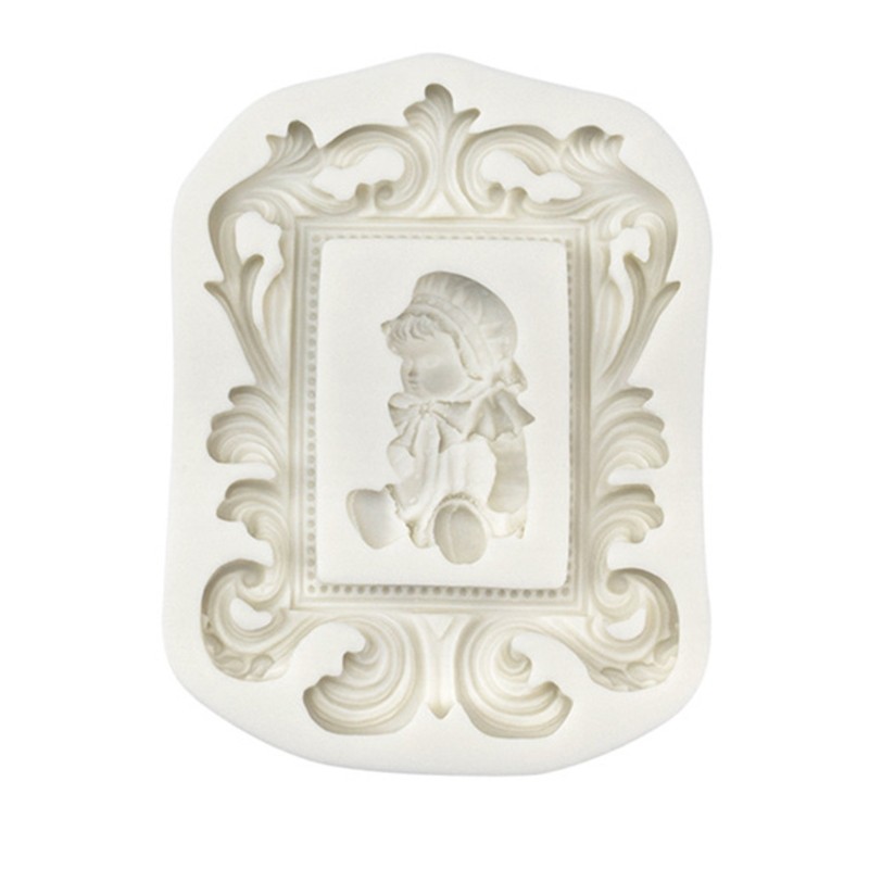 Silicone Craft Mold European Style Frame Baby Fondant Soap Chocolate Candy Mold gallery