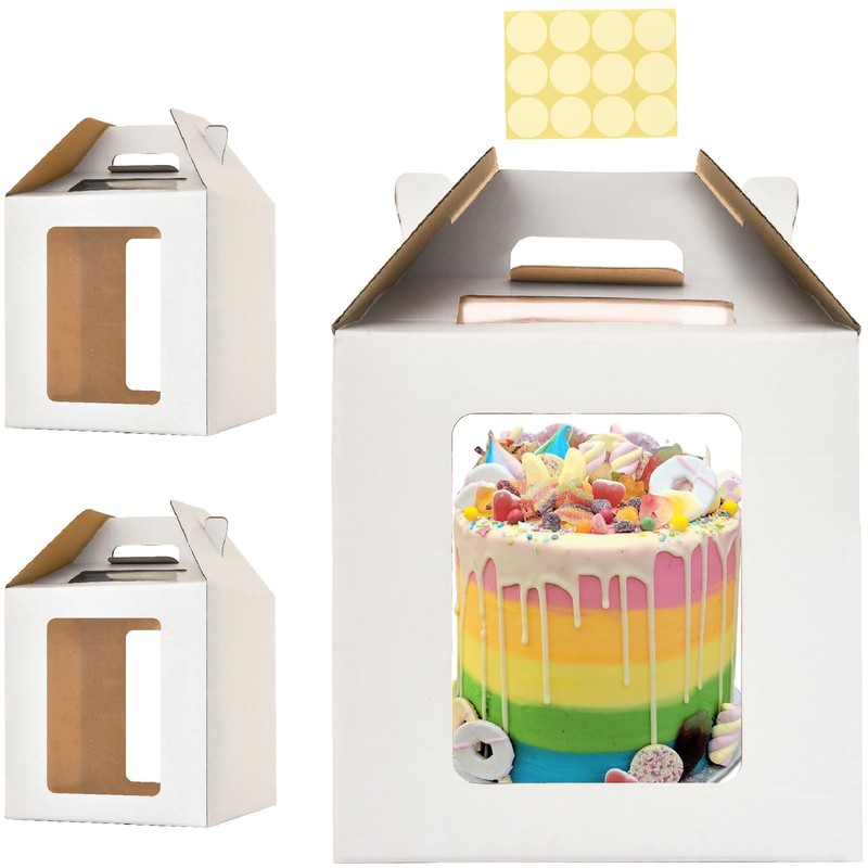 10x10x10 Inch Tall Cake Boxes with windows,8in 10in Tall Cake Carrier, Layer …