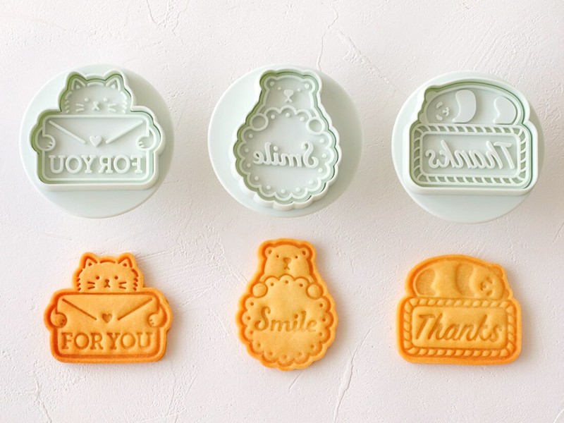 Japanese Aninmal Message Cookie Mold cutter craft Cotta set of 3