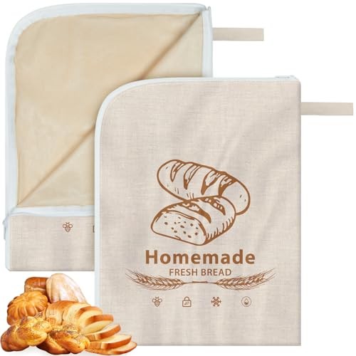 New Wide Zipper Beeswax Bags for Sourdough, Reusable Bags for Homemade Bread