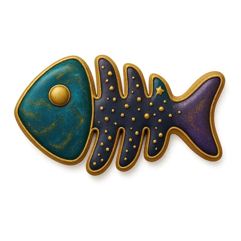 Fish Bone Cookie Cutter - 4x1.9 Inches, Fun and Unique Baking Tool gallery