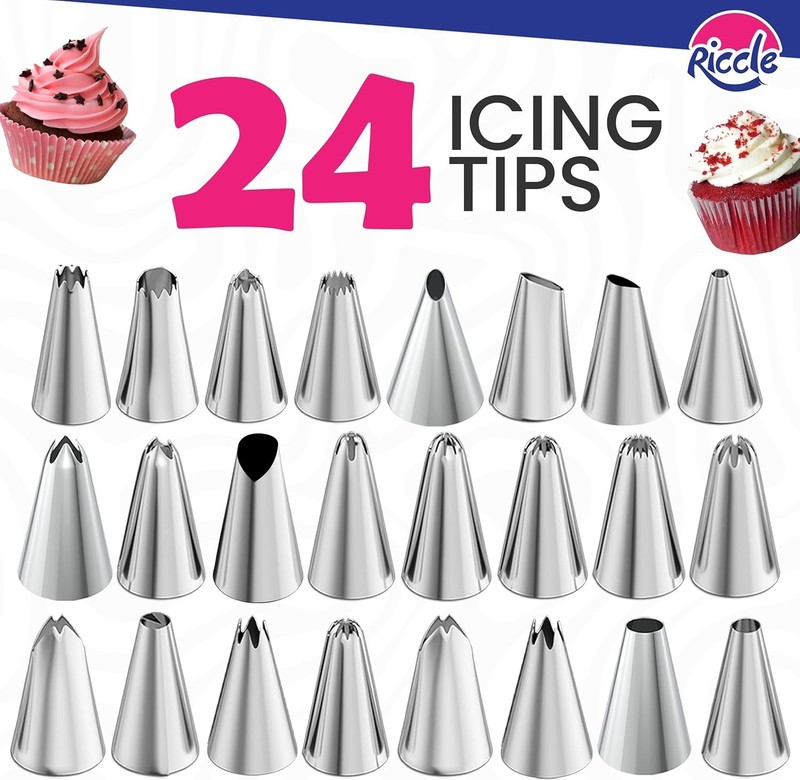 Cake Decorating Kit with Turntable Piping Tips Spatulas Icing Tools 94pcs gallery