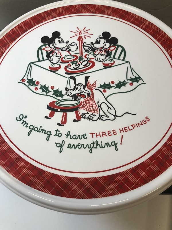 Disney Mickey Mouse Holiday Rotating Cake Stand Baker’s Turntable Festive Plaid gallery