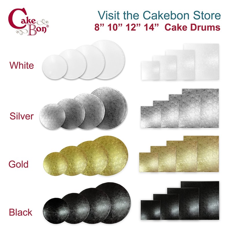 3 Pack Gold Cake Boards 14 Inch Professional Drums 1/2 Inch Thick Smooth gallery