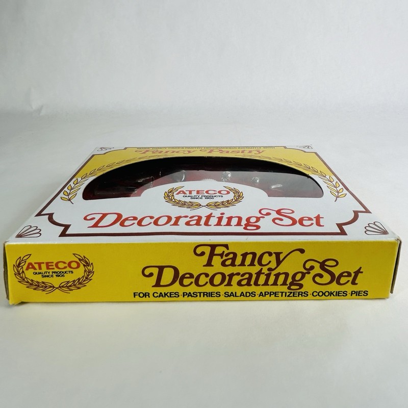 ATECO Fancy Pastry Cake Decorating Set 6pc Basic Designs Vintage USA Made NIB gallery