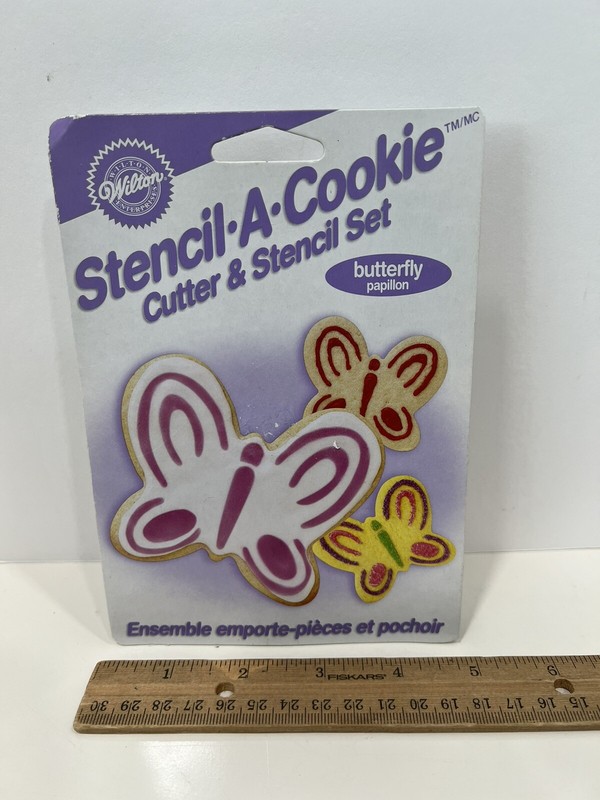 New Wilton Butterfly Stencil A Cookie Cutter Set, New, 2003