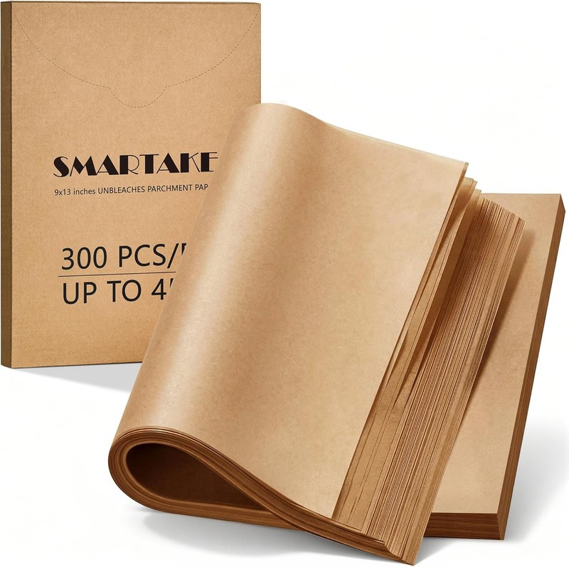 300 Pcs Parchment Paper Baking Sheets, 9×13 Inches Non-Sti