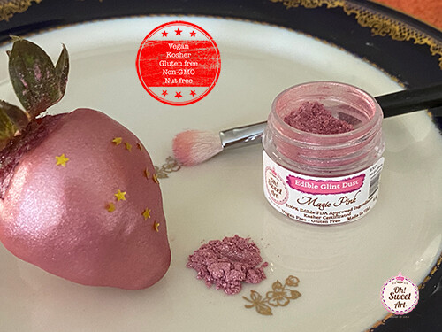 MAGIC PINK luster dust 4 gr - Edible glint Gluten Free,Nut Free, Vegan,Kosher gallery