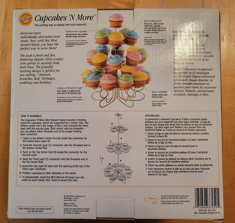 Wilton Cupcakes 'n More Mini Dessert Stand 307-250 Holds 24 Mini Cupcakes NIB gallery