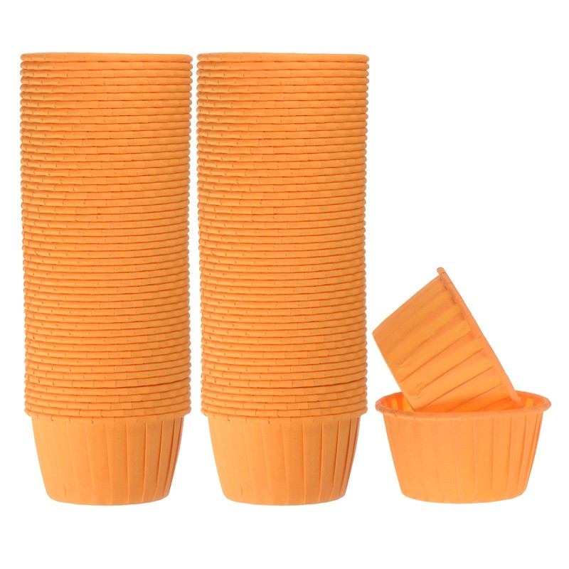 Orange Cupcake Baking Cups, 100Pcs 3.5oz Paper Cupcake Liners