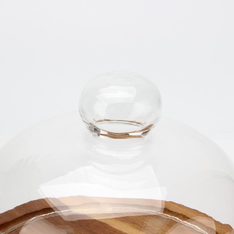 8.6''Cake Stand with Glass Dome, 2-in-1 Acacia Wood Cheese Cupcake Decorative... gallery
