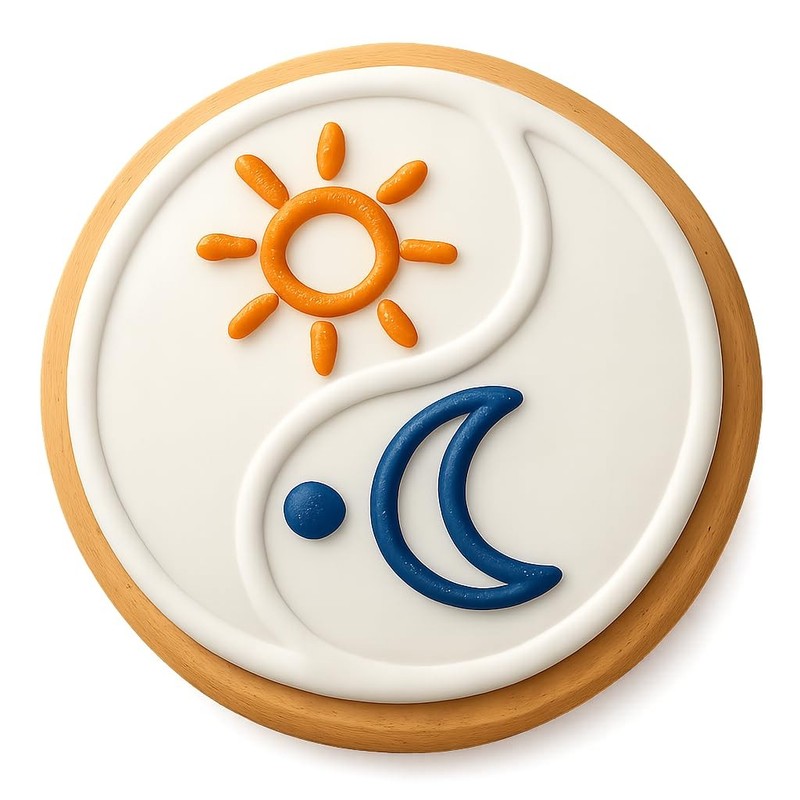 Sun and Moon Yin-Yang Cookie Cutter & Stamp, Fondant & Clay – 4×4
