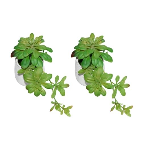 2pcs Artificial Succulent Plants, Realistic Large Fake Succulents, Green gallery