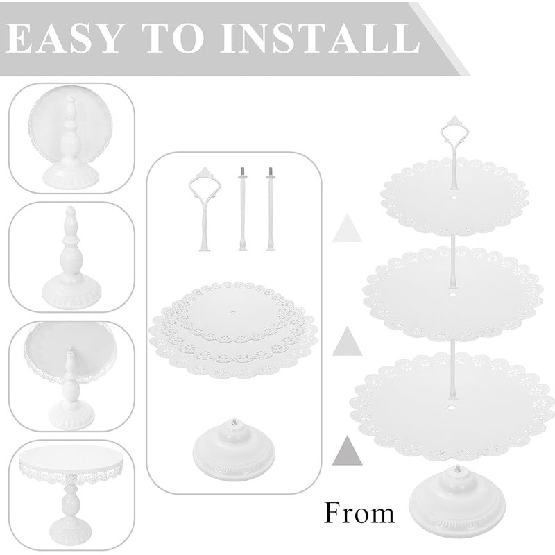Metal Cake Stand 3 Tier Dessert Display Holder Parties Events Home Decor New gallery