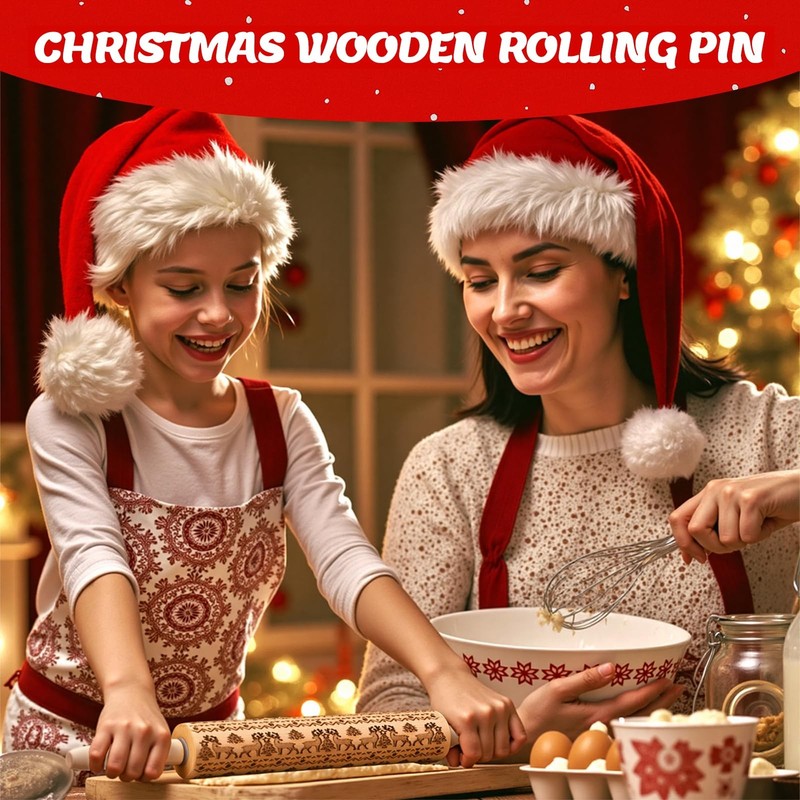 Stocking Stuffers Gifts for Women, Wooden Embossed Rolling 15.35INCH, Wood gallery