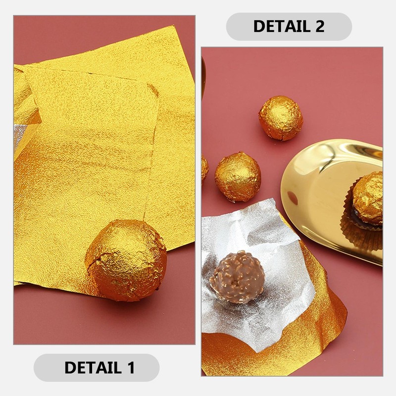200Pcs Golden Foil Candy Wrappers Aluminum Foil Sheets for Party Gift Packaging gallery