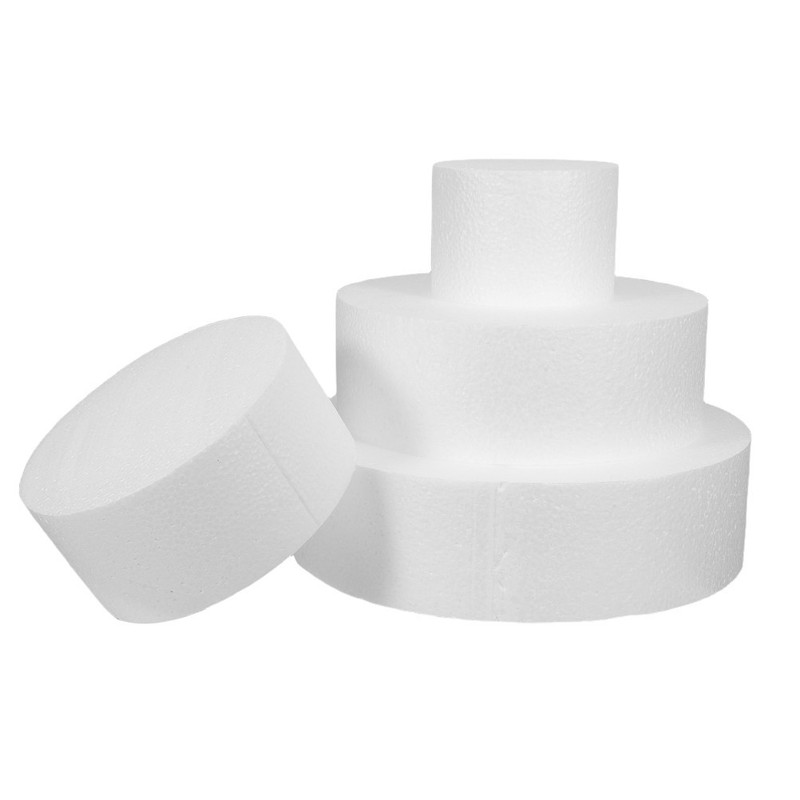 4pcs Round Foam Cake Dummy - Cake Model for Decorating Practice and Display - gallery