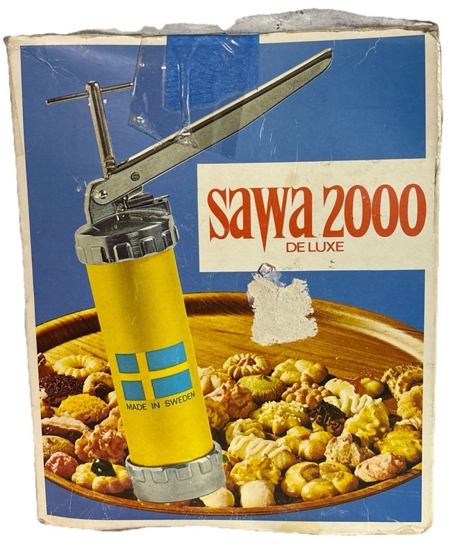 VTG SAWA 2000 Deluxe Swedish METAL COOKIE Gun Decorator Press Complete With Inst