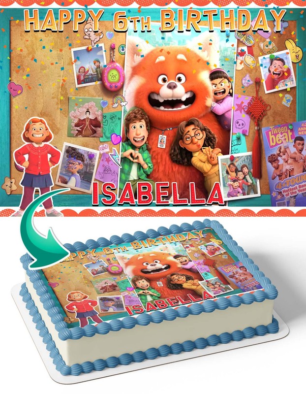 Turning Red Edible Cake Topper Party Decoration Edible Image