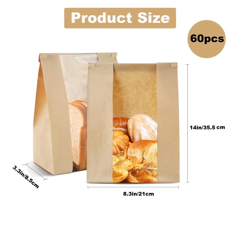 60 Pack Bread Bags for Homemade Bread Sourdough Bread Bags with Tin Strip Lar... gallery