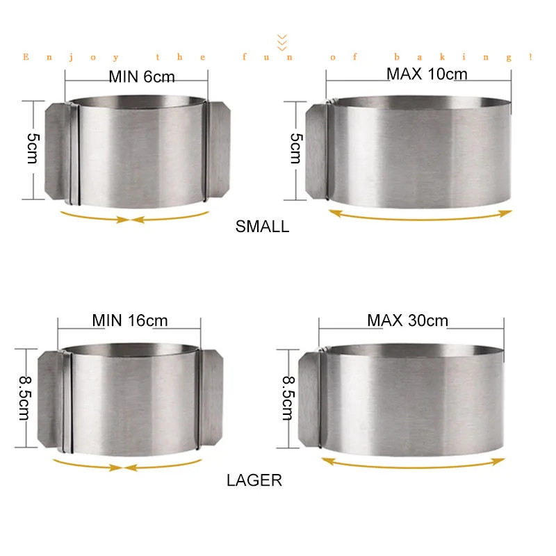 Adjustable round Cake Ring Mold Retractable Mousse Cake Ring Stainless Steel Cir gallery