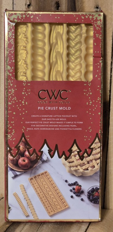 CWC Cook With Color Silicone 5 Design Lattice Pie Crust Mold New Damaged Box