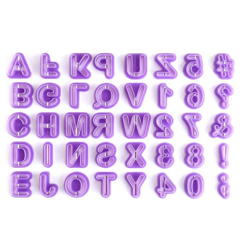 40 Pcs Alphabet Number Fondant Cake Decorating Set - Icing Cutter Mold Mould Kit gallery