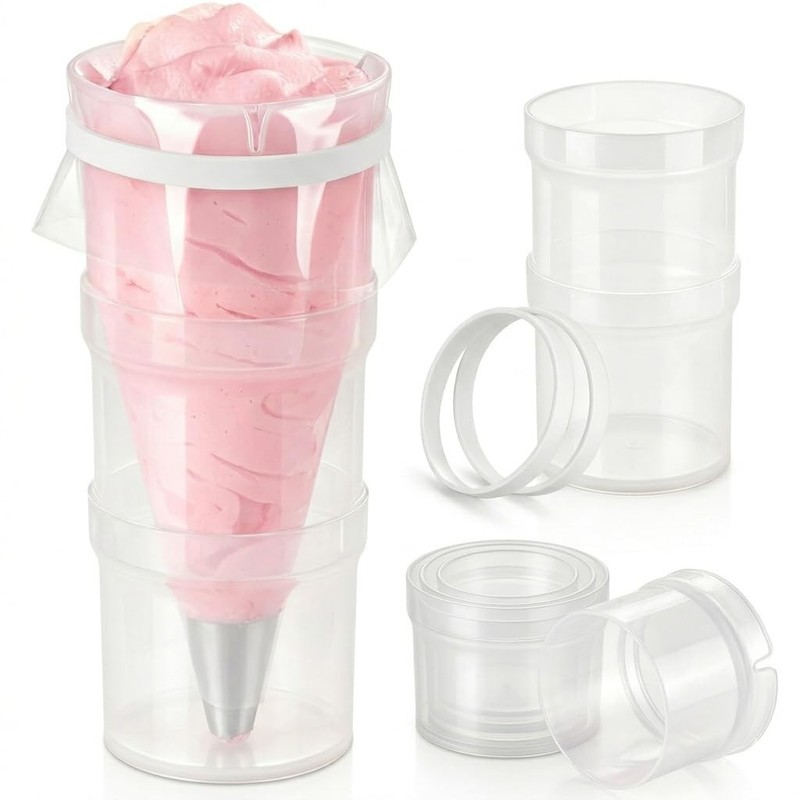 Stackable Piping Bag Holder Stand – Height Adjustable Cake Decorating Tools f…