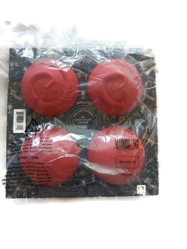 Modern Bliss Hot Chocolate Swirl Bomb Maker Red Silicone Mold, Makes 2″ Spheres
