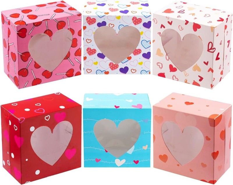 Valentines Day Cookie Boxes 24 Pcs 4.5 Inch Durable Cardboard for Sweet Treats gallery
