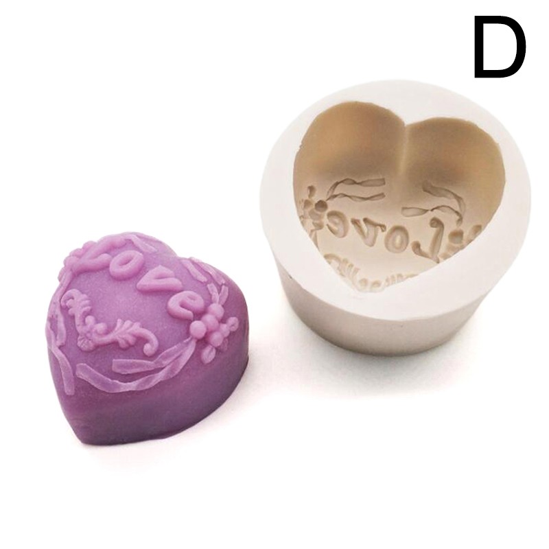 Heart Love Rose Flower Shape Silicone Soap Mold Chocolate Candle DIY Crafts gallery