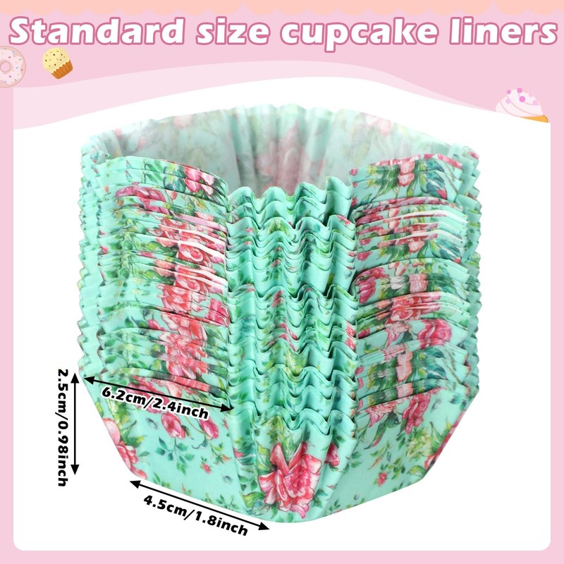 Floral Watercolor Mini Square Cupcake Liners Baking Cups Wrappers 400 PCS gallery