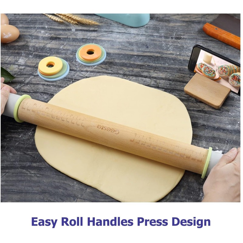 Adjustable Wood Rolling Pin Set – Baking Essential