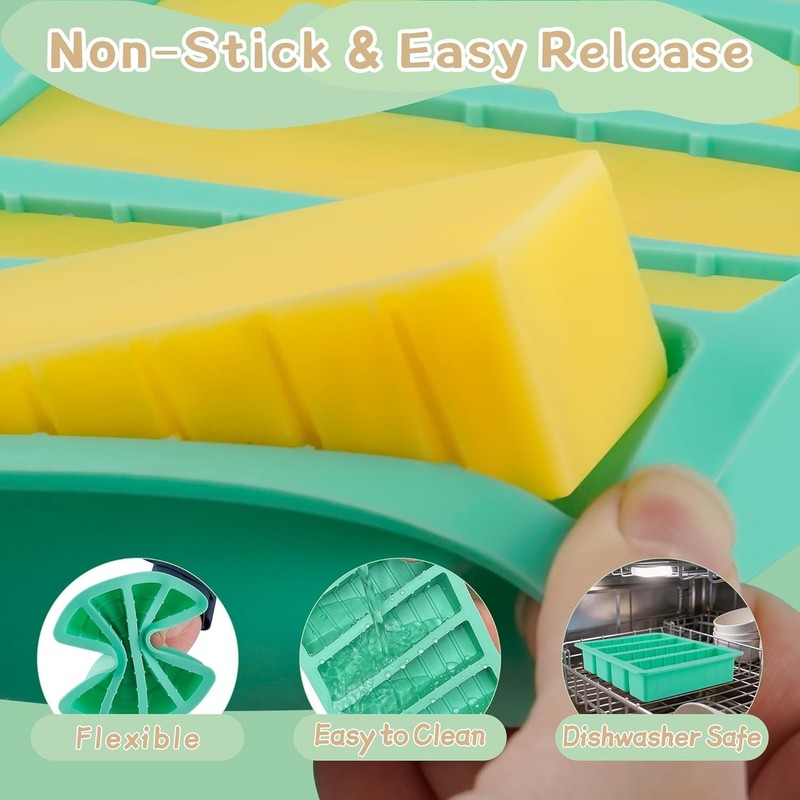 2Pack Butter Silicone Mold Tray with Lid, Non-Stick Butter Mold Tray for Home... gallery