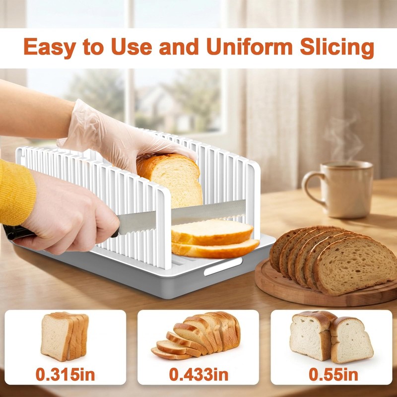 Bread Slicer for Homemade Bread: Adjustable Width and Thickness Bread Slicer ... gallery