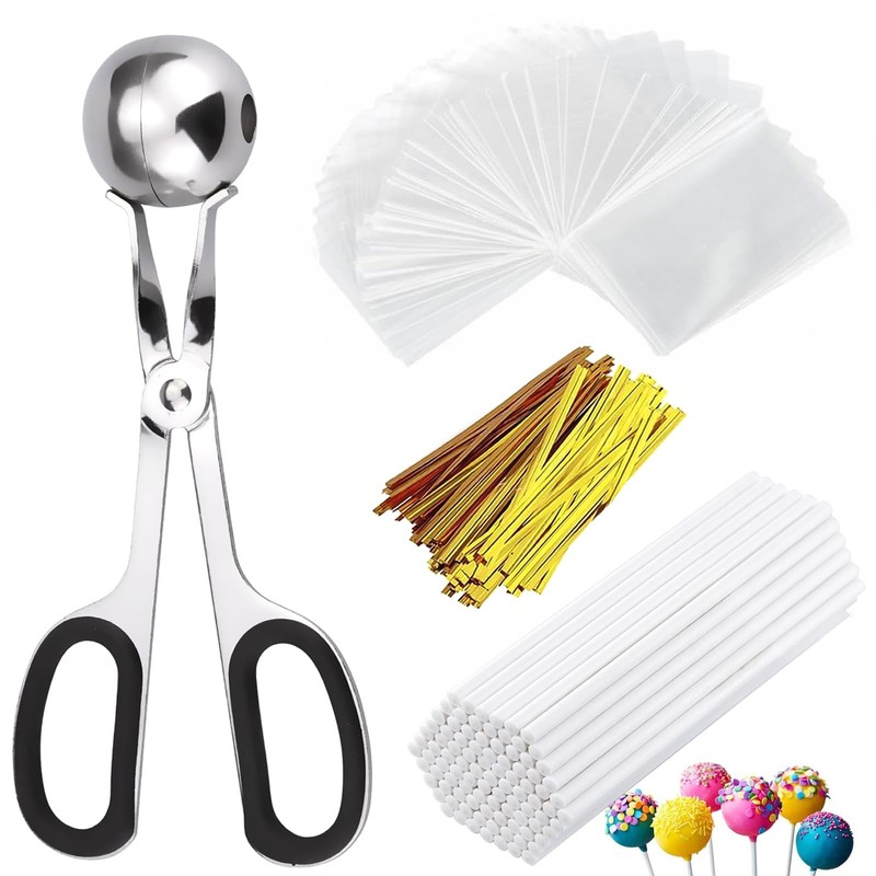 Lollipop Cake Pop Treat Bag Kit, Including 100Pcs Large, White