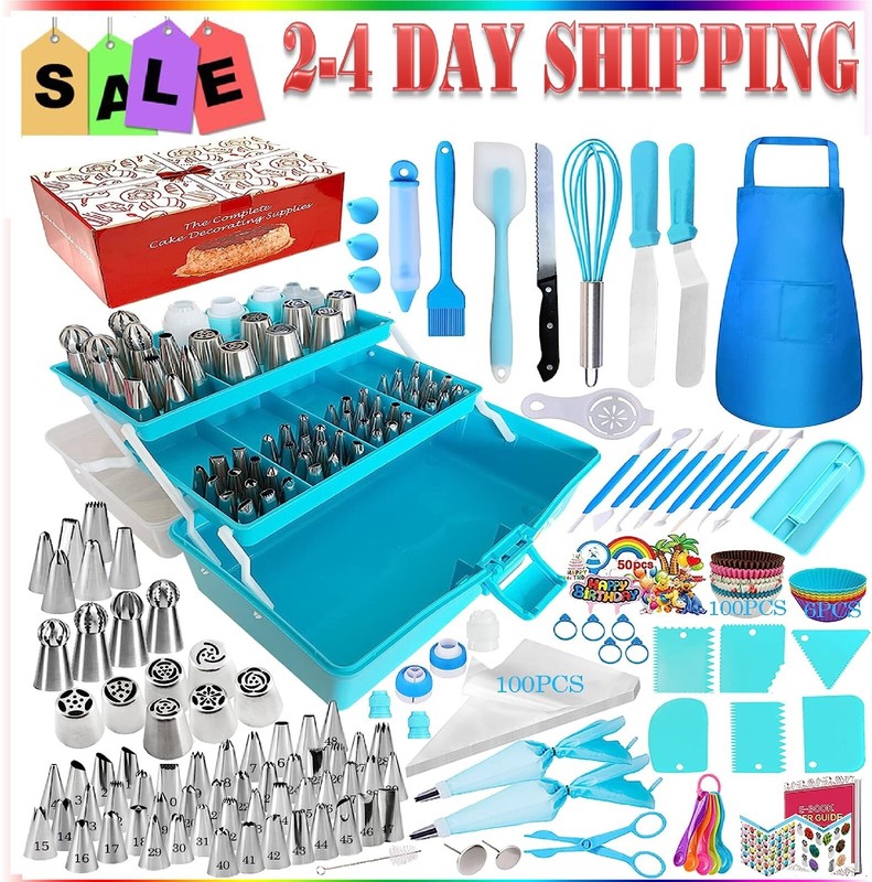 Cake Decorating Tools Supplies Kit 368piece Piping Bags And Tips Set Baking Supp