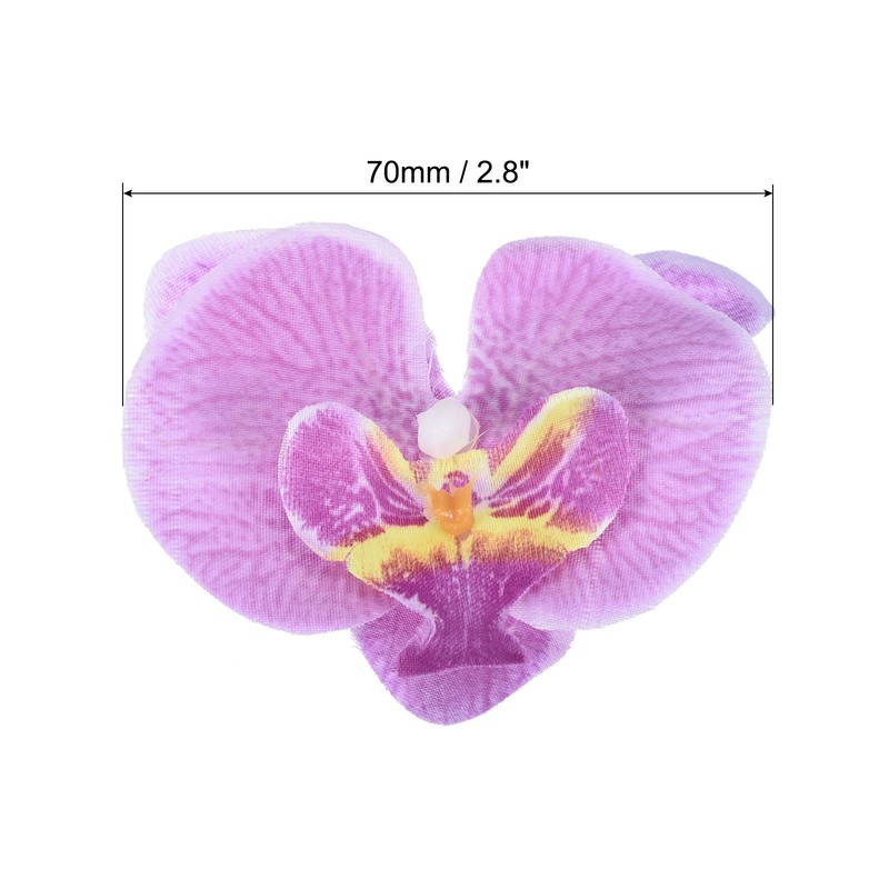20Pcs 2.8" Artificial Silk Butterfly Orchid Flower Heads for DIY Light Purple gallery