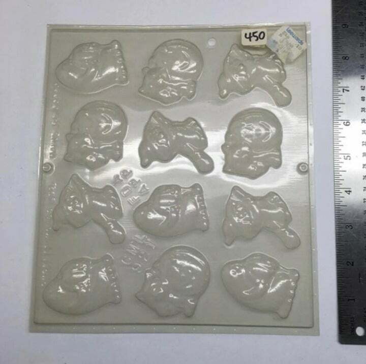 Plastic Craft Candy Mold Halloween Ghost Witch Cat Jack O’Lantern