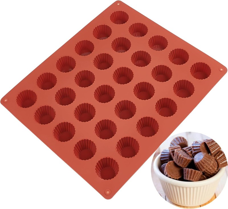 2pcs 30-Cavity Chocolate Candy Mold/Bite Size Peanut Butter Cup Mold Silicone... gallery