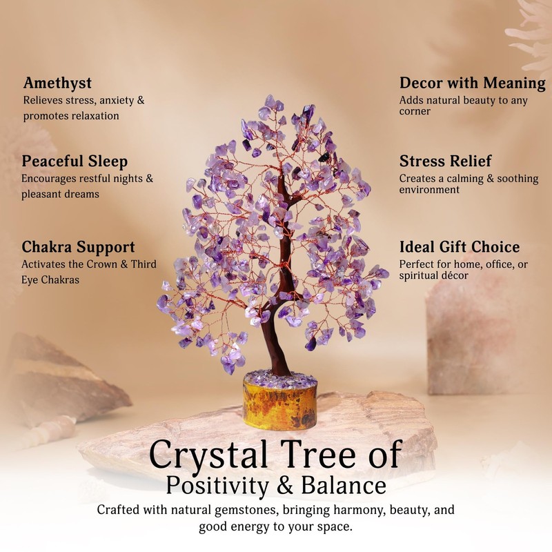 Yatskia Amethyst Crystal Tree Of Life Crystal Tree For Positive Energy Purple gallery