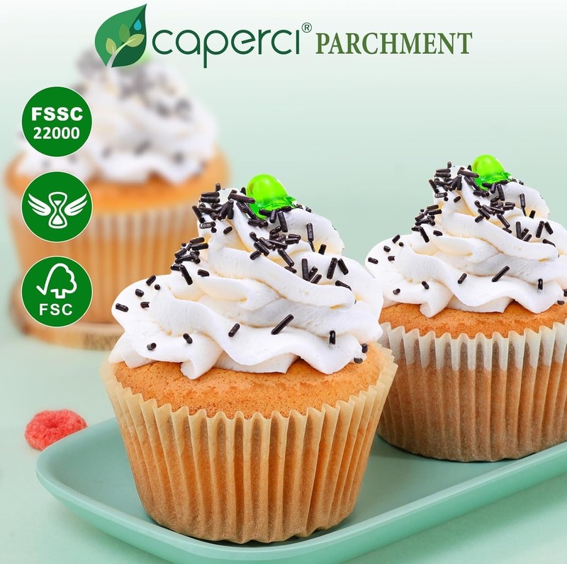 225pcs Parchment Cupcake Liners - Standard Muffin Cups Liners for Baking, Par... gallery