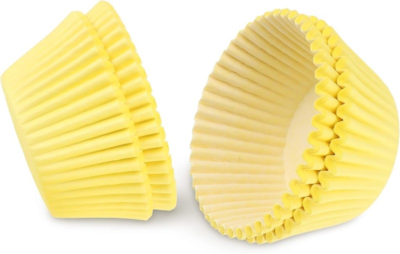Yellow Baking Cups, 100 pieces Paper Cupcake Wrappers Nonstick Muffin Molds B... gallery