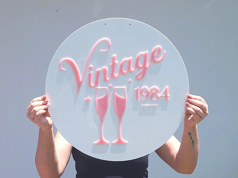 Custom Round Birthday Sign – UV Printed with Name & Age