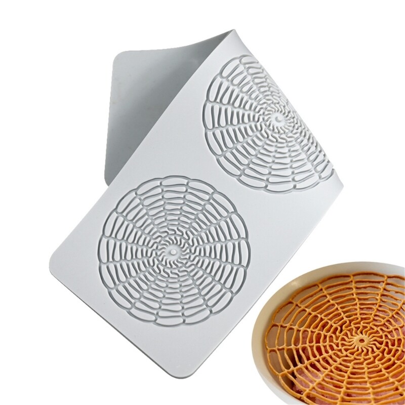 Fondant Impression Mats Pastry Moulds 3 Cavity Hollow Round Net Lace Mat gallery